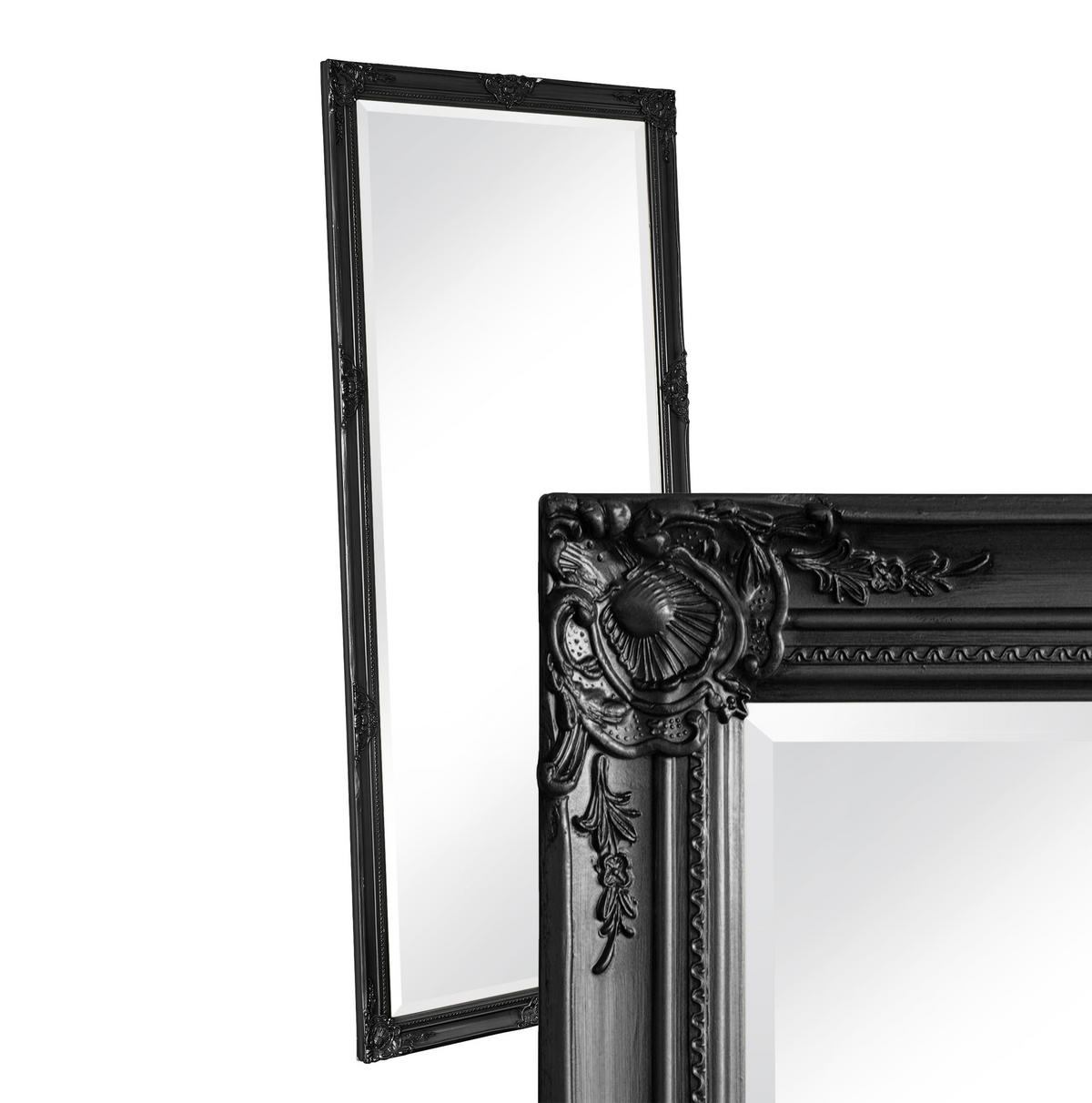 WANDSPIEGEL XXL 200x100 cm, Schwarz, Holz - Schwarz, Holz (100/200/100cm) - dasmöbelwerk