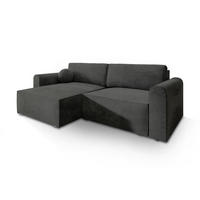 ROHOVÁ SEDAČKA FIANO černá - šedá/černá, dřevo/textil (245/148cm) - MASSENO