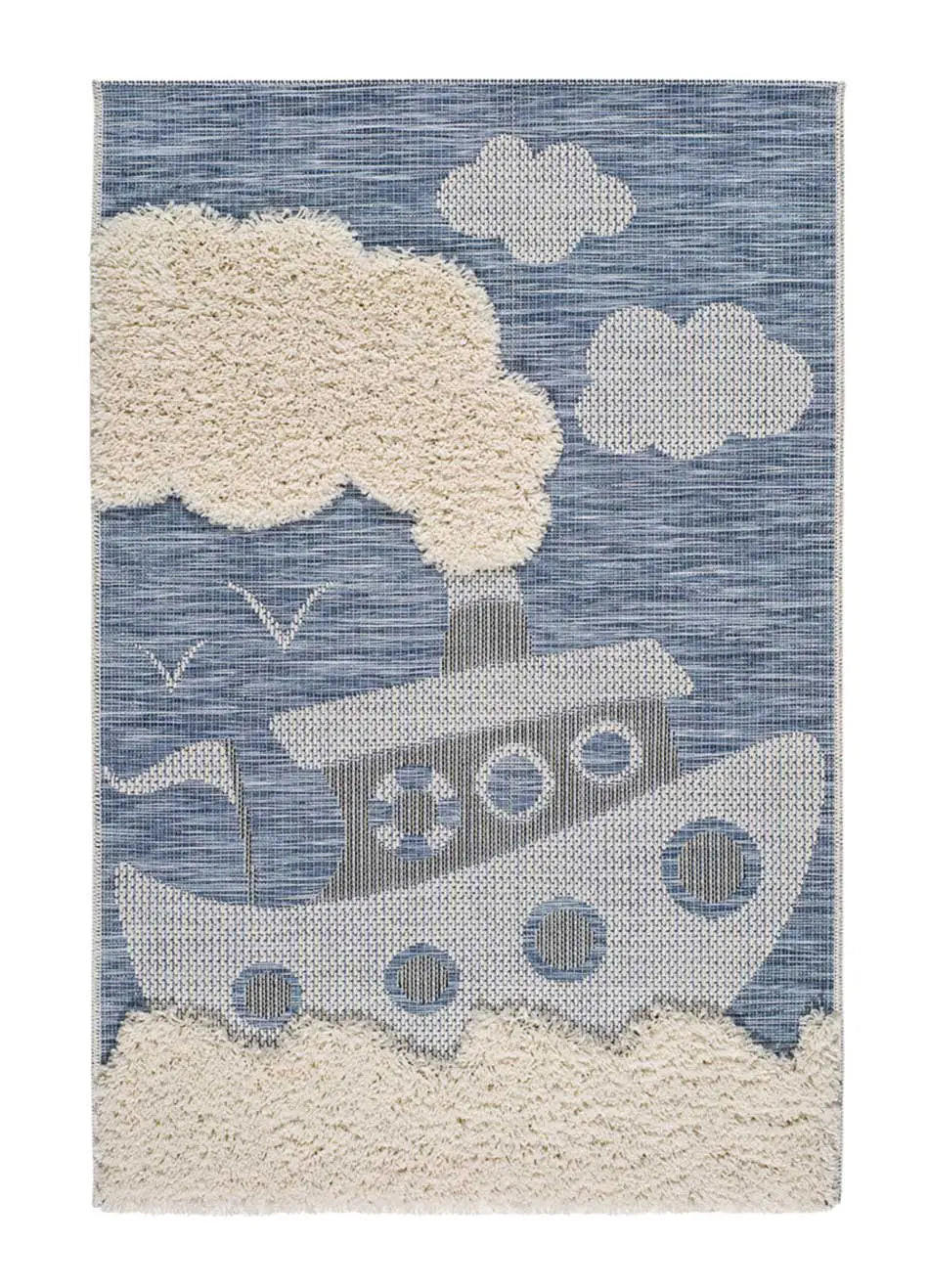 KINDERTEPPICH Blau Chinky 115/170 cm - Blau, Naturmaterialien/Textil (115/170cm) - Atticgo