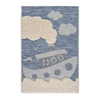 KINDERTEPPICH Blau Chinky 115/170 cm - Blau, Naturmaterialien/Textil (115/170cm) - Atticgo