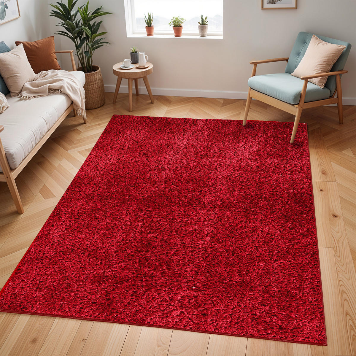 HOCHFLORTEPPICH 200/275 cm Red - Rot, Naturmaterialien/Textil (200/275cm) - LIVABLISS