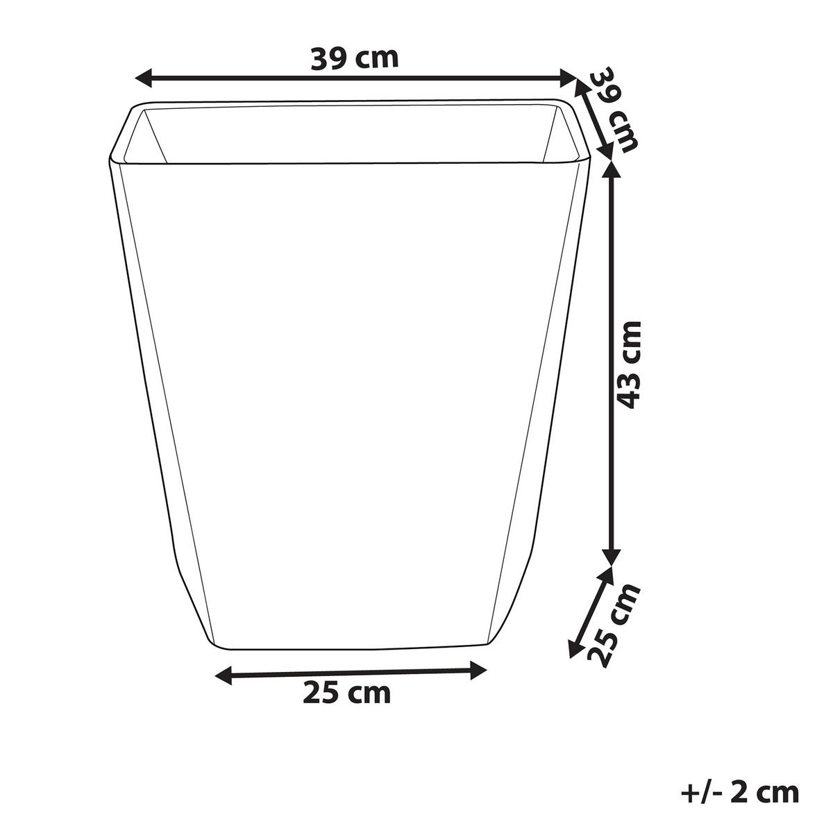 BLUMENTOPF dunkelgrau quadratisch 39/39/43 cm Delos - Dunkelgrau, Stein (43cm) - Beliani