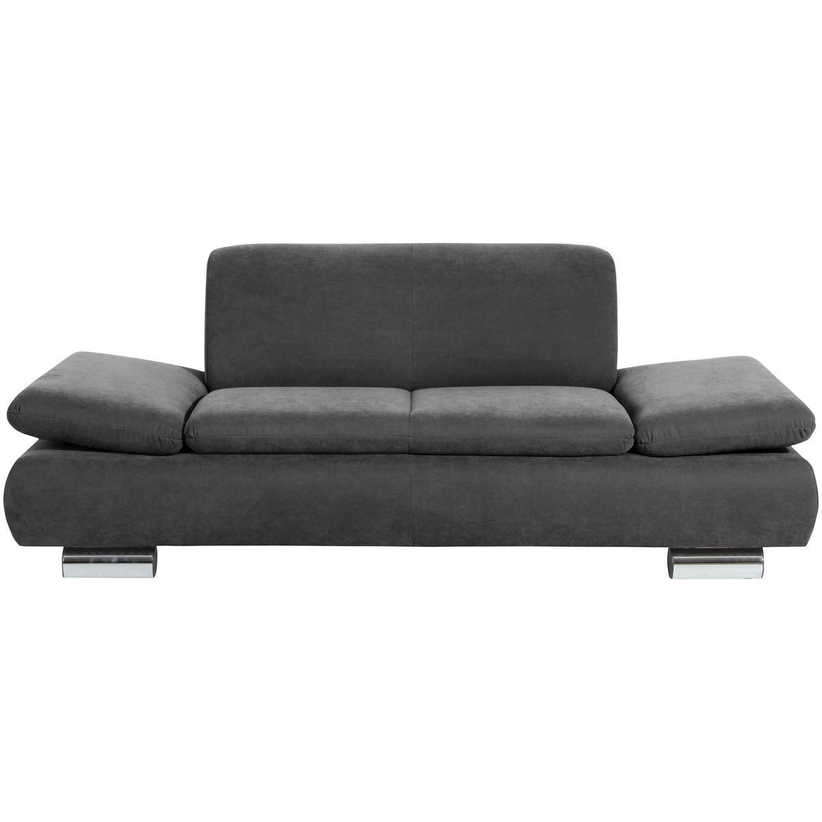 SOFA 2-Sitzer Kaye Bezug Veloursstoff Metallfuß verchromt / anthrazit - Anthrazit, Kunststoff (190/76/90cm) - 58aufmkessel