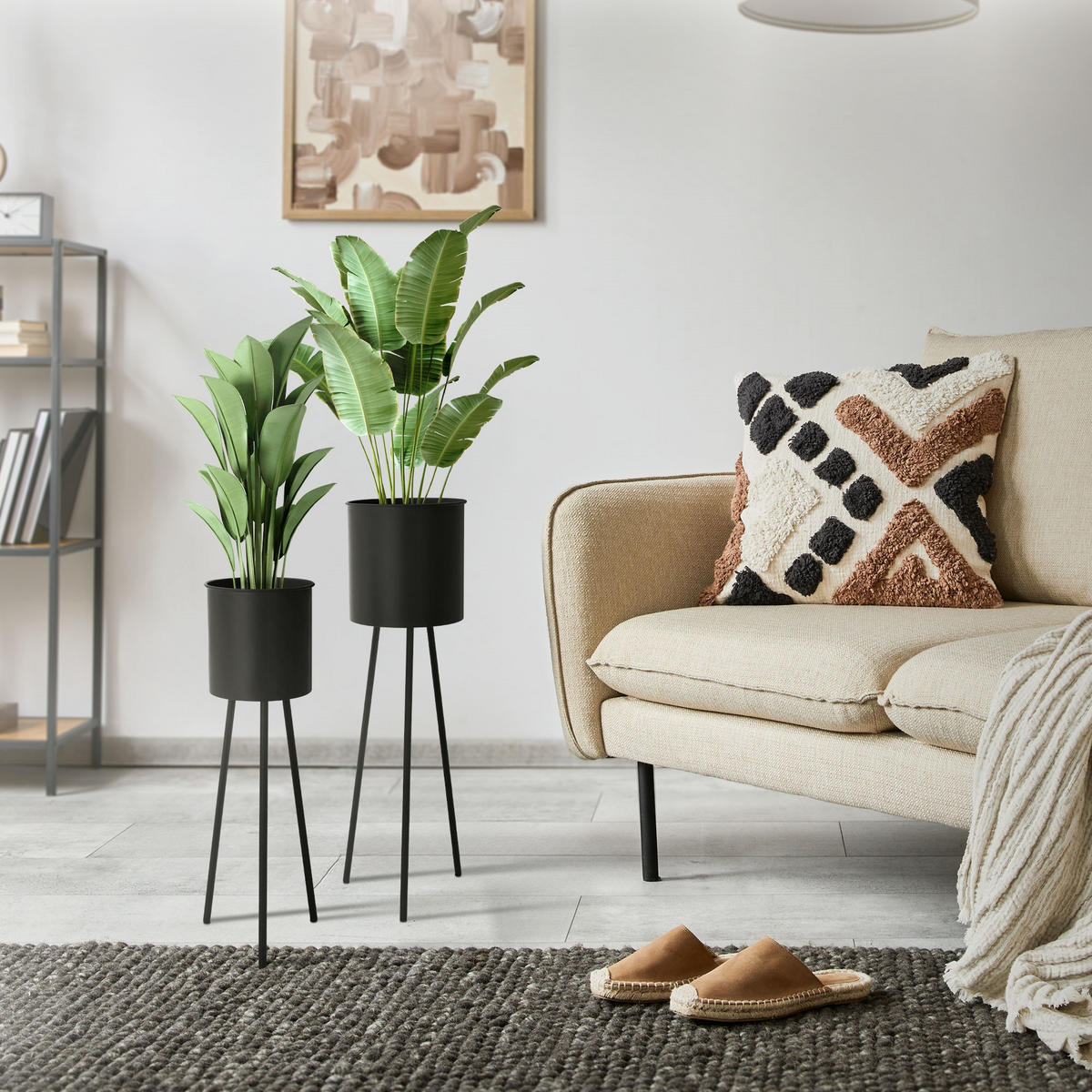 BLUMENSTÄNDER 2er Set - Goldfarben, Metall (26/23/79cm) - ML-DESIGN