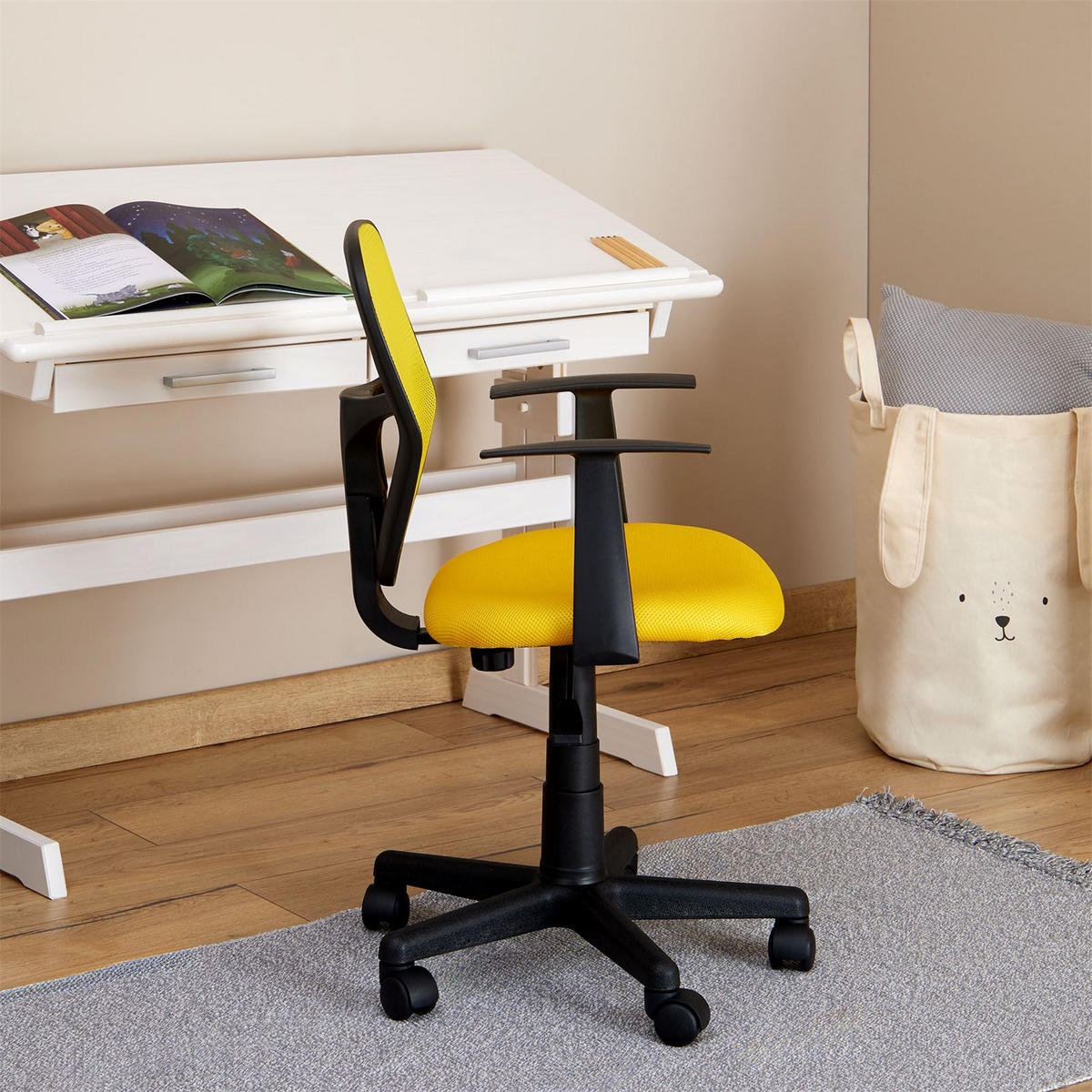 KINDERDREHSTUHL STUDIO - Gelb, Textil (53/92/52cm) - CARO-Möbel