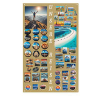 MAGNETTAFEL Unsere Reisen Goldfarben 50x80 cm - Goldfarben, Metall (50/80/0.7cm) - ANWICAR