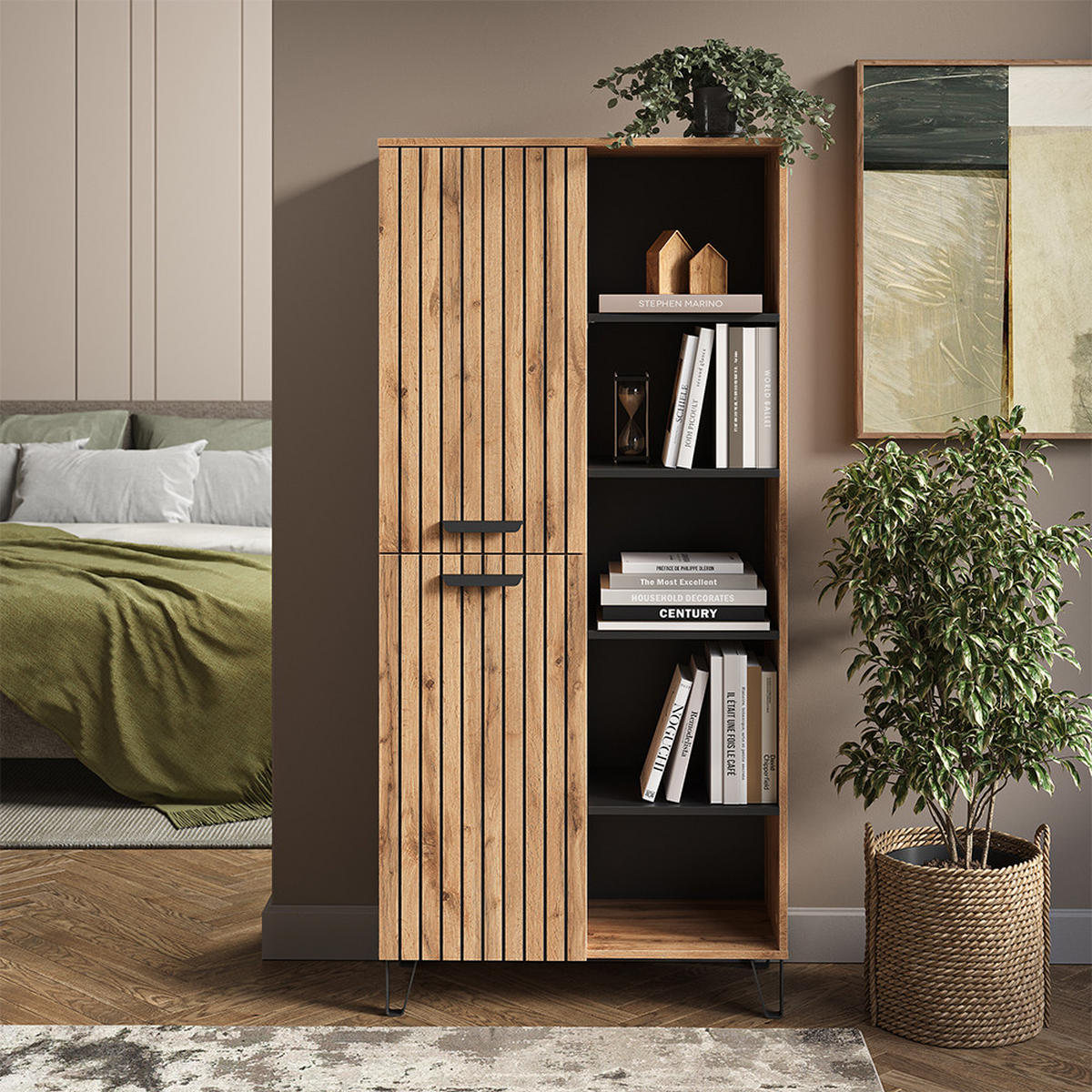 VĚŠÁK NA KABÁTY Amber Dub Wotan - dub Wotan, kompozitní dřevo (80/172/38cm) - Vicco