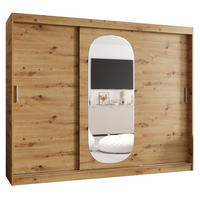 SCHWEBETÜRENSCHRANK 200/250/62 3-türig - Silberfarben/Eiche Artisan, Holz (250/200/62cm) - MÖBEL KRYSPOL