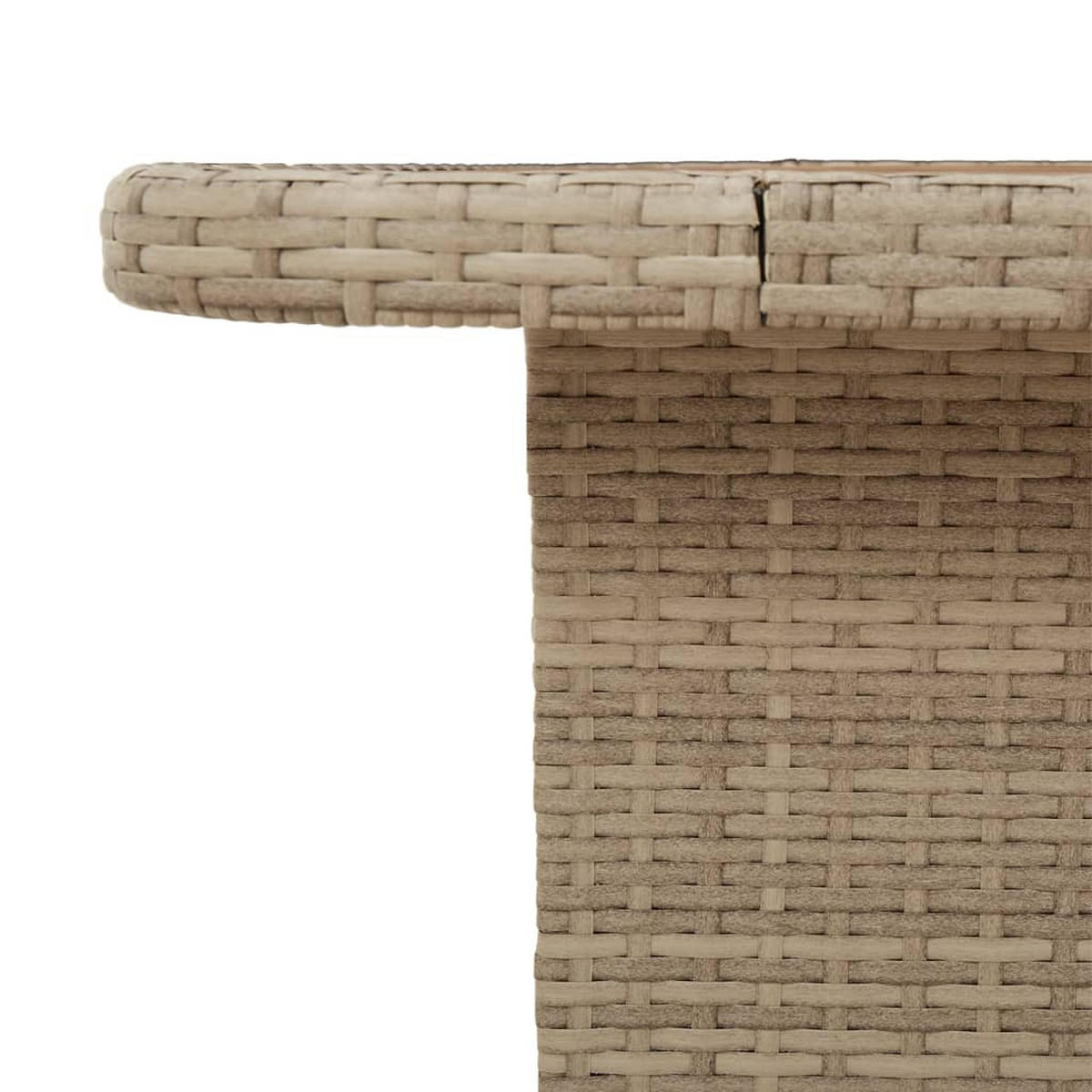 GARTENTISCH Beige 90/55/71 Cm Poly Rattan Und Akazienholz - Beige, Kunststoff (90/55/71cm) - vidaXL