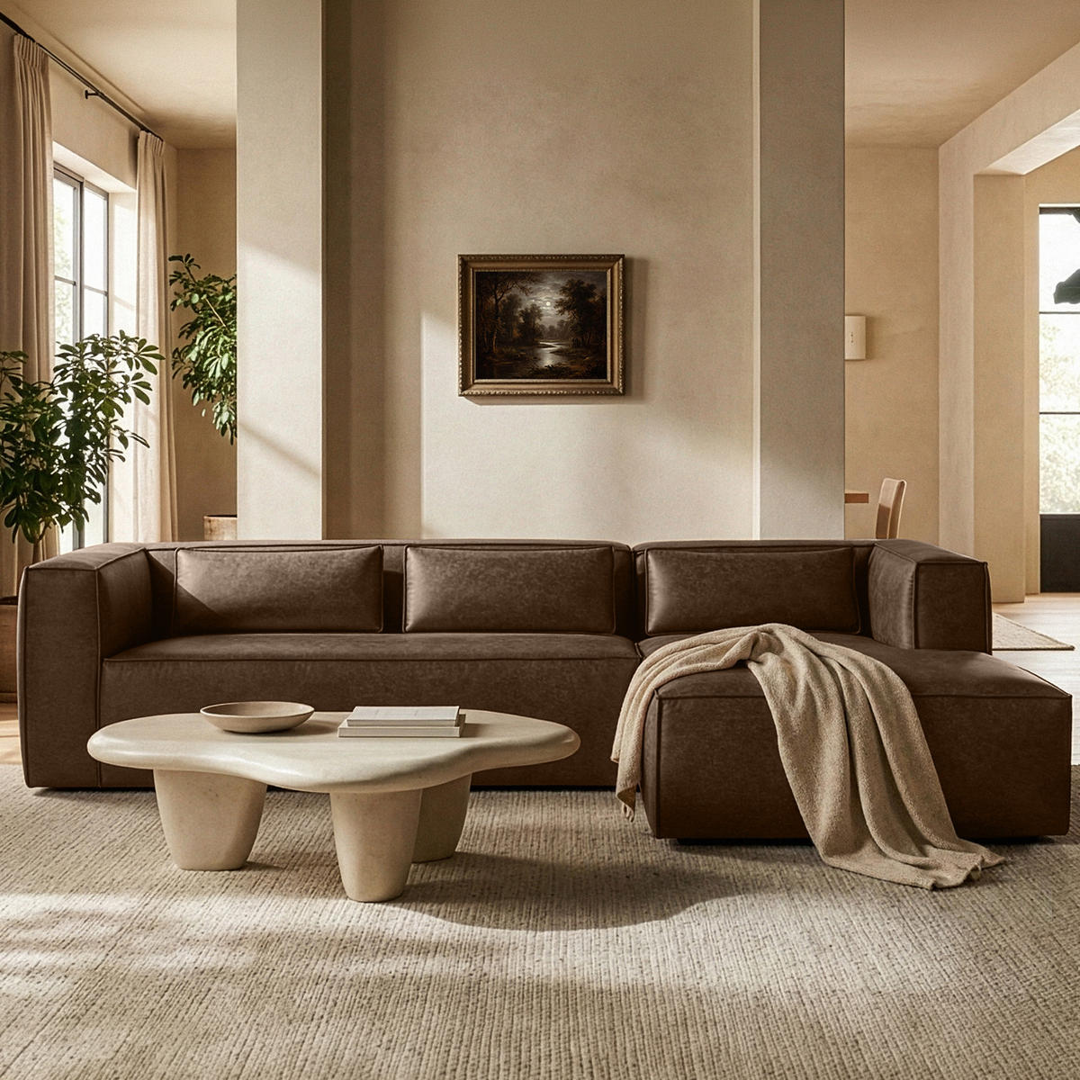 ECKSOFA RECHTS FEROX, Dunkelbraun - Dunkelbraun, Holz/Holzwerkstoff (300/175cm) - KONSIMO®