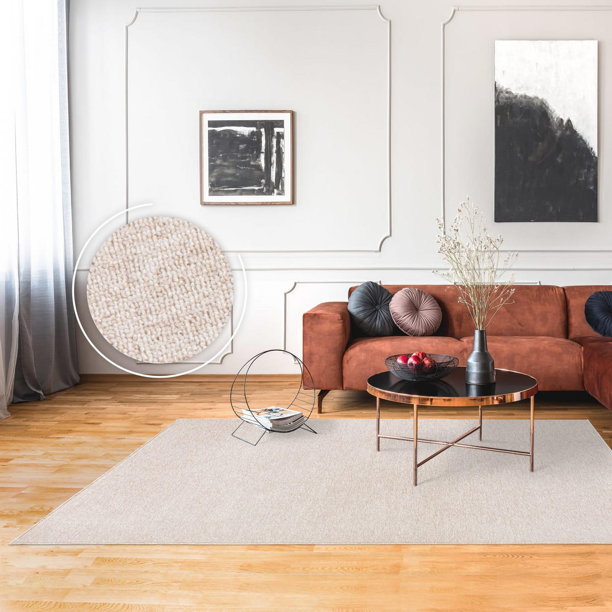 FLACHWEBTEPPICH Waschbar, einfarbig, Creme, 240 x 330 cm - Creme, Textil (330/240cm) - KADIMA DESIGN