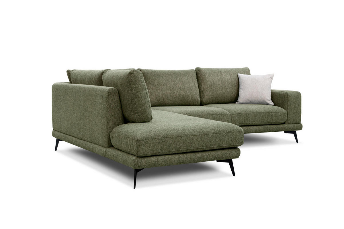ECKSOFA MEDIOLANE 5-Sitzer, olivgrün - Olivgrün, Holzwerkstoff/Textil (219/282cm) - Courtois Laville