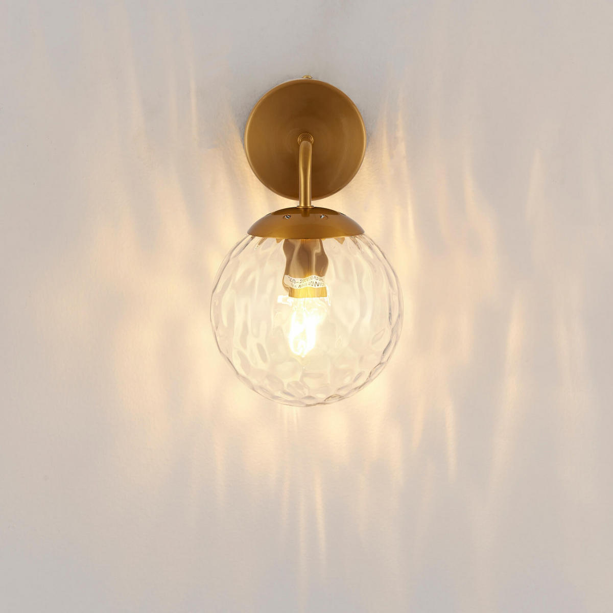 WANDLEUCHTE Winoa, Gold / Messing, 25cm - Goldfarben, Glas (15/25/18cm) - KOSILUM