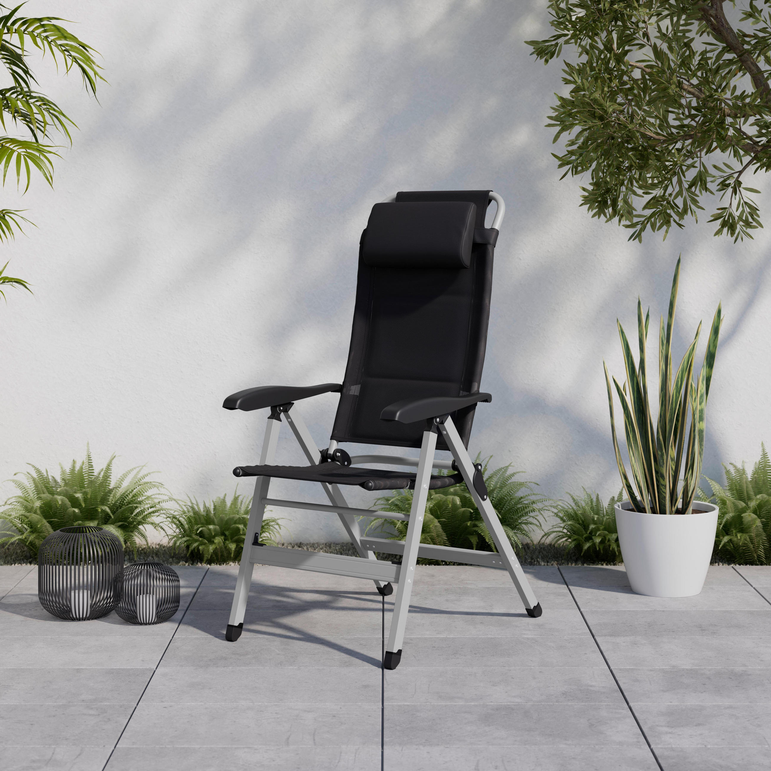 GARTENSTUHL Geri Schwarz/Silberfarben - Schwarz, Metall (1/117/60cm) - Sonstige