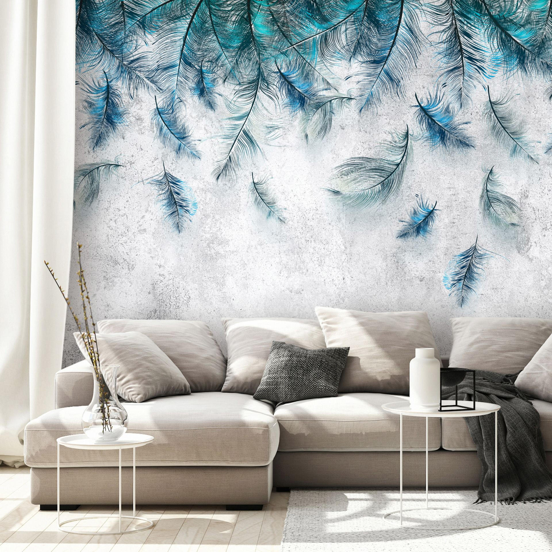 SELBSTKLEBENDE FOTOTAPETE 147/105 cm - Blau/Grau, Kunststoff/Textil (147/1cm) - KUNSTLOFT