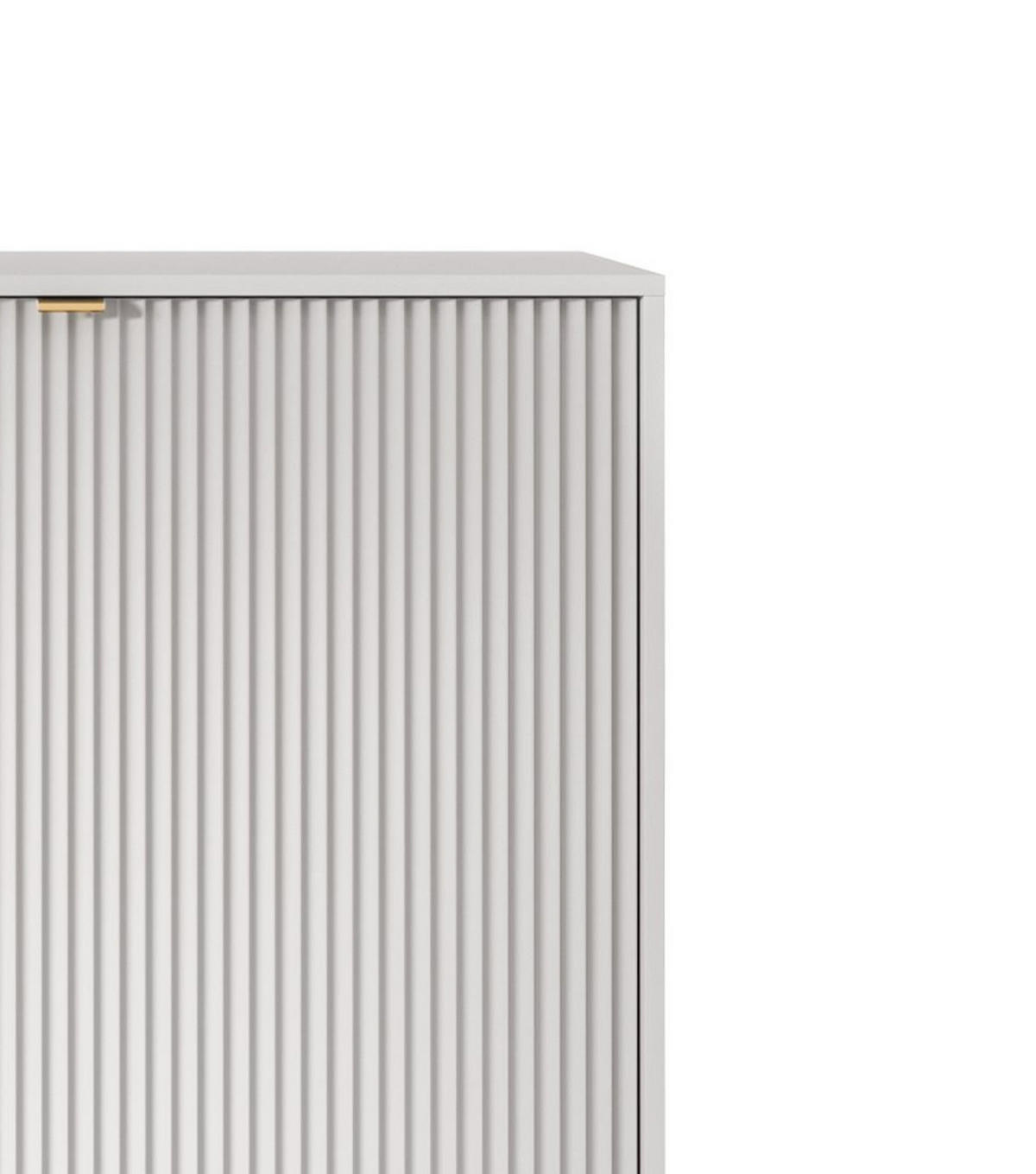 HOCHKOMMODE NOVA Geriffelt, 2-Türen, KOMMODE Schwarz, Goldfüße 104x39x cm Grau - Goldfarben/Graphitfarben, Holzwerkstoff/Kunststoff (104/125/39cm) - DomoHome