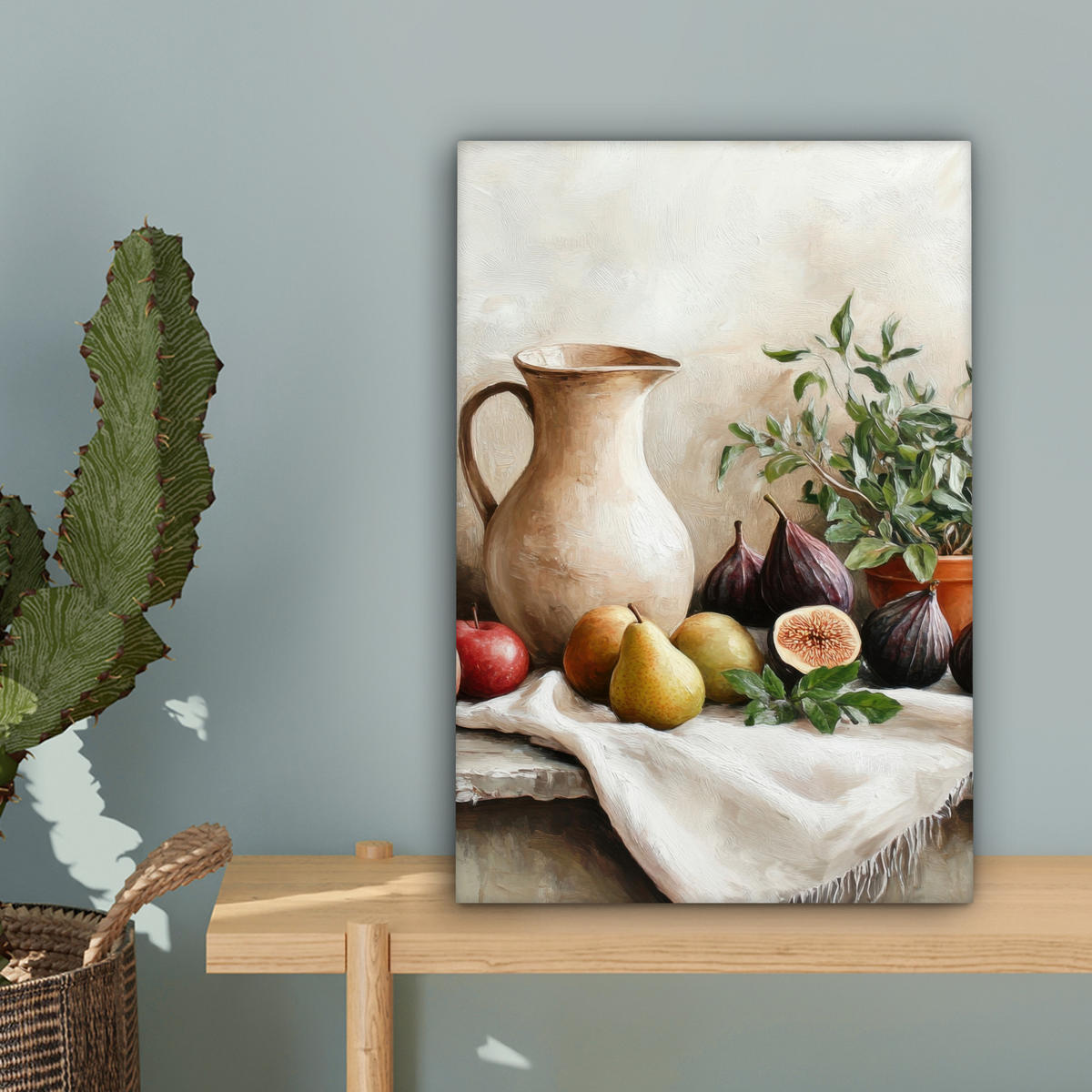 LEINWANDBILD Obst - Kräuter - Ländlich 20x30 cm - Naturfarben, Textil (20/30cm) - MuchoWow