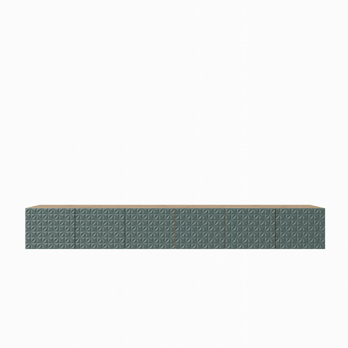 TV-SCHRANK Cali 300 cm, sechstürig, artisan, grün - Eiche Artisan/Olivgrün, Kunststoff (300/41/40cm) - Margaret Hadas24