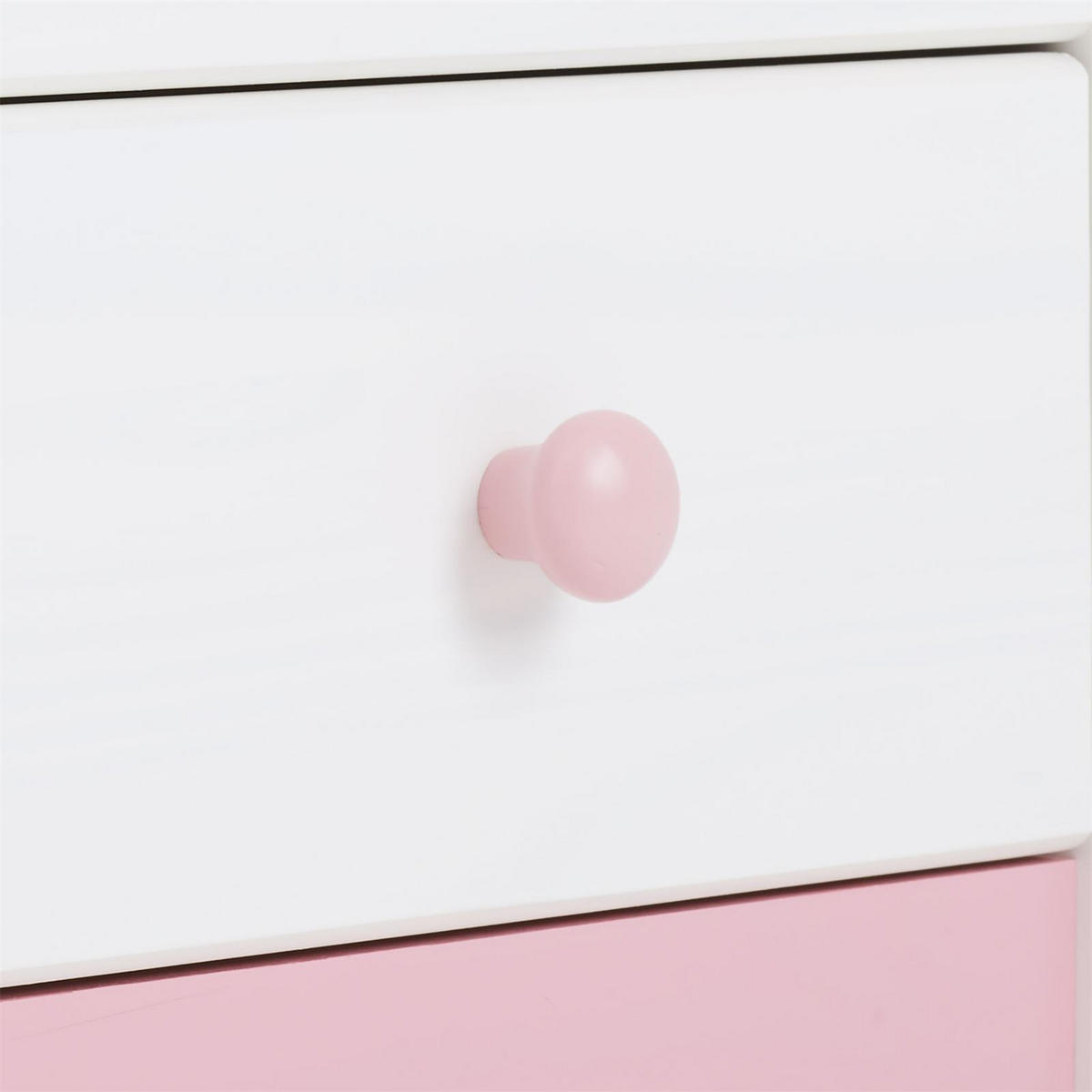 NACHTTISCH RONDO weiß/rosa - Weiß/Rosa, Holz (43/41/35cm) - IDIMEX