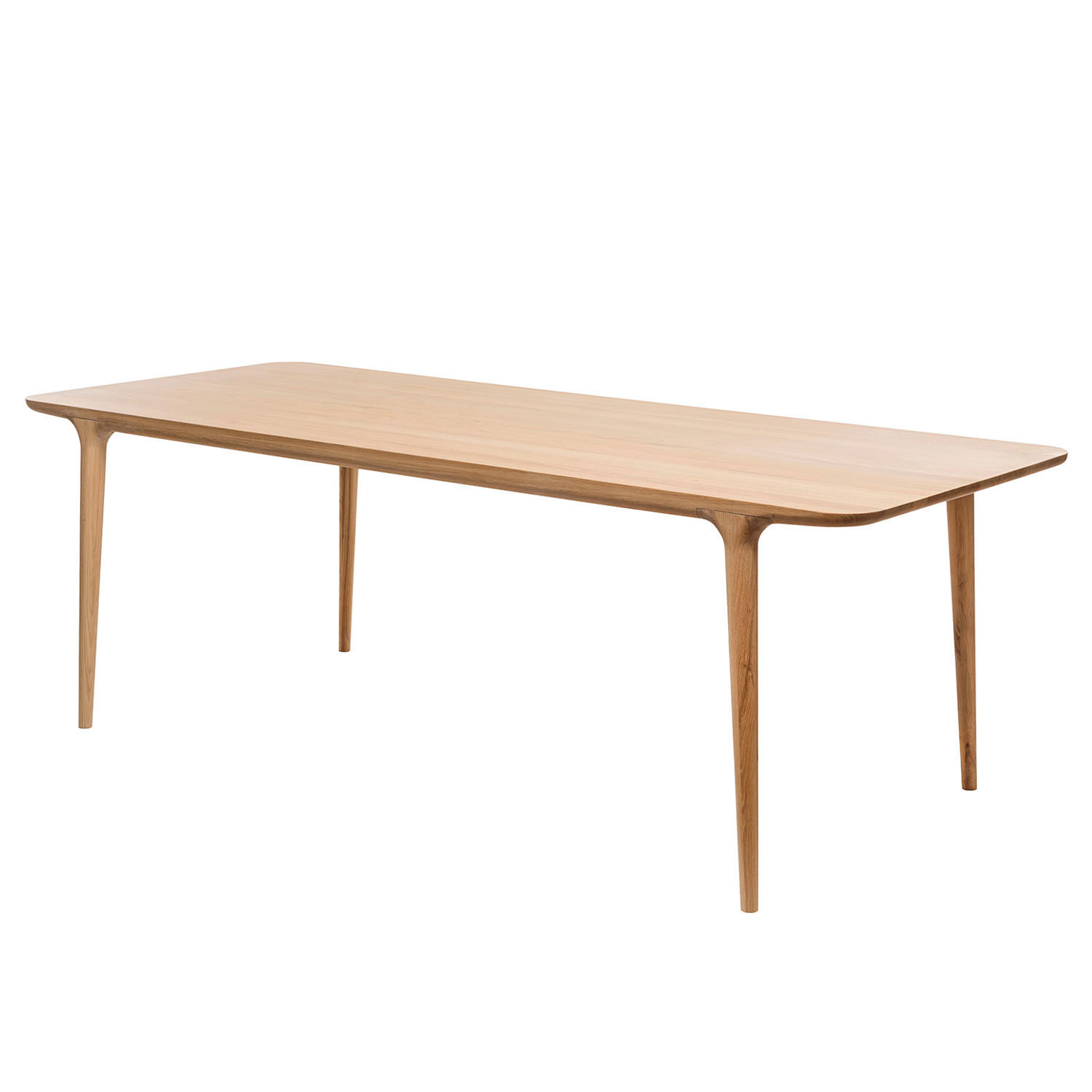 ESSTISCH - Eiche massiv - Eichefarben, Holz (90/220/75cm) - home24