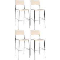 BARHOCKER 4er Set Metall creme - Chromfarben/Creme, Metall (43/114/41cm) - CLP