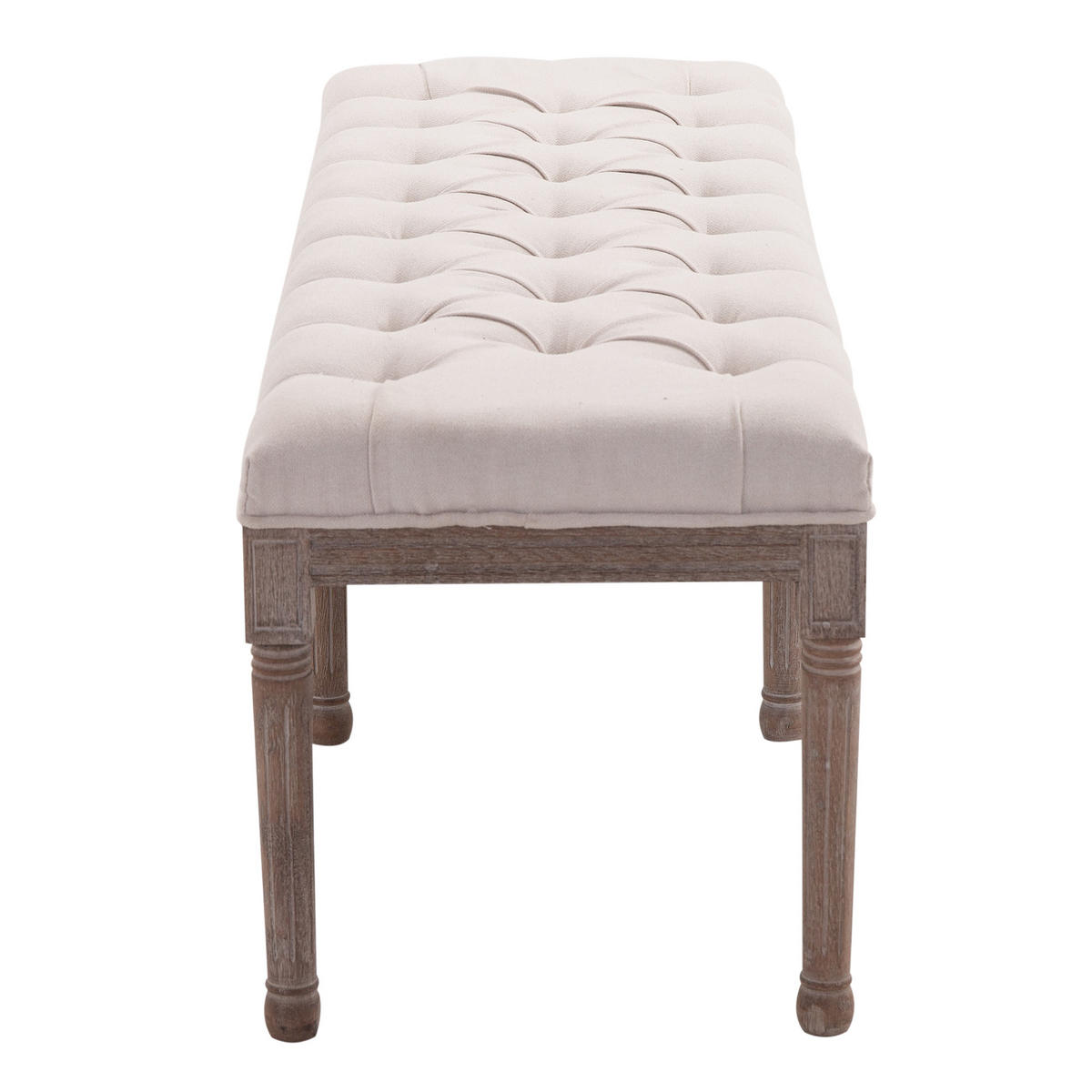 SITZBANK Polsterbank Sitzhocker Vintage Retro Leinen Sitz Couch Sofa - Beige, Kunststoff (47/51/142cm) - HOMCOM