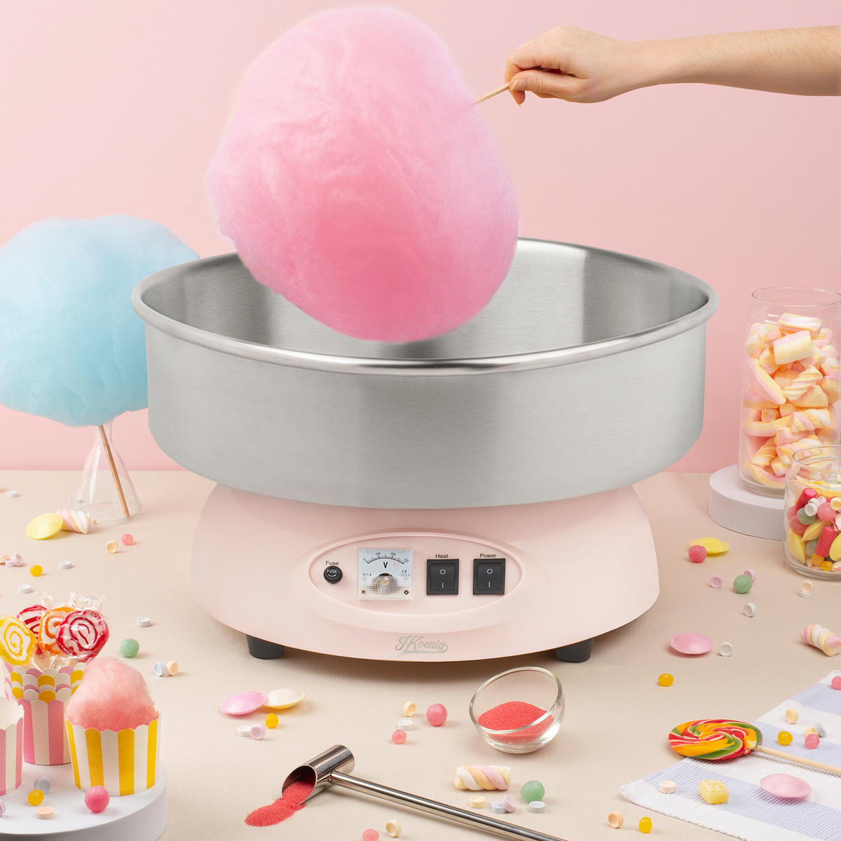 ZUCKERWATTEMASCHINE CIRCUS8 Rosa, Aluminium - Rosa, Metall (52/30/52cm) - HKoenig