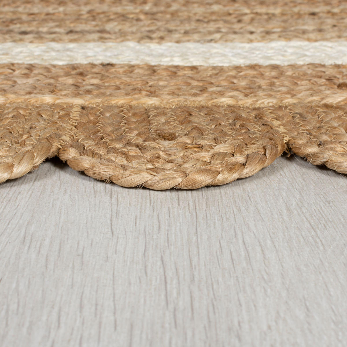 TEPPICH Jute Handarbeit-Design, naturfarben GRACE, Braun-Beige 160x230 cm - Braun, Naturmaterialien (160/230cm) - KADIMA DESIGN