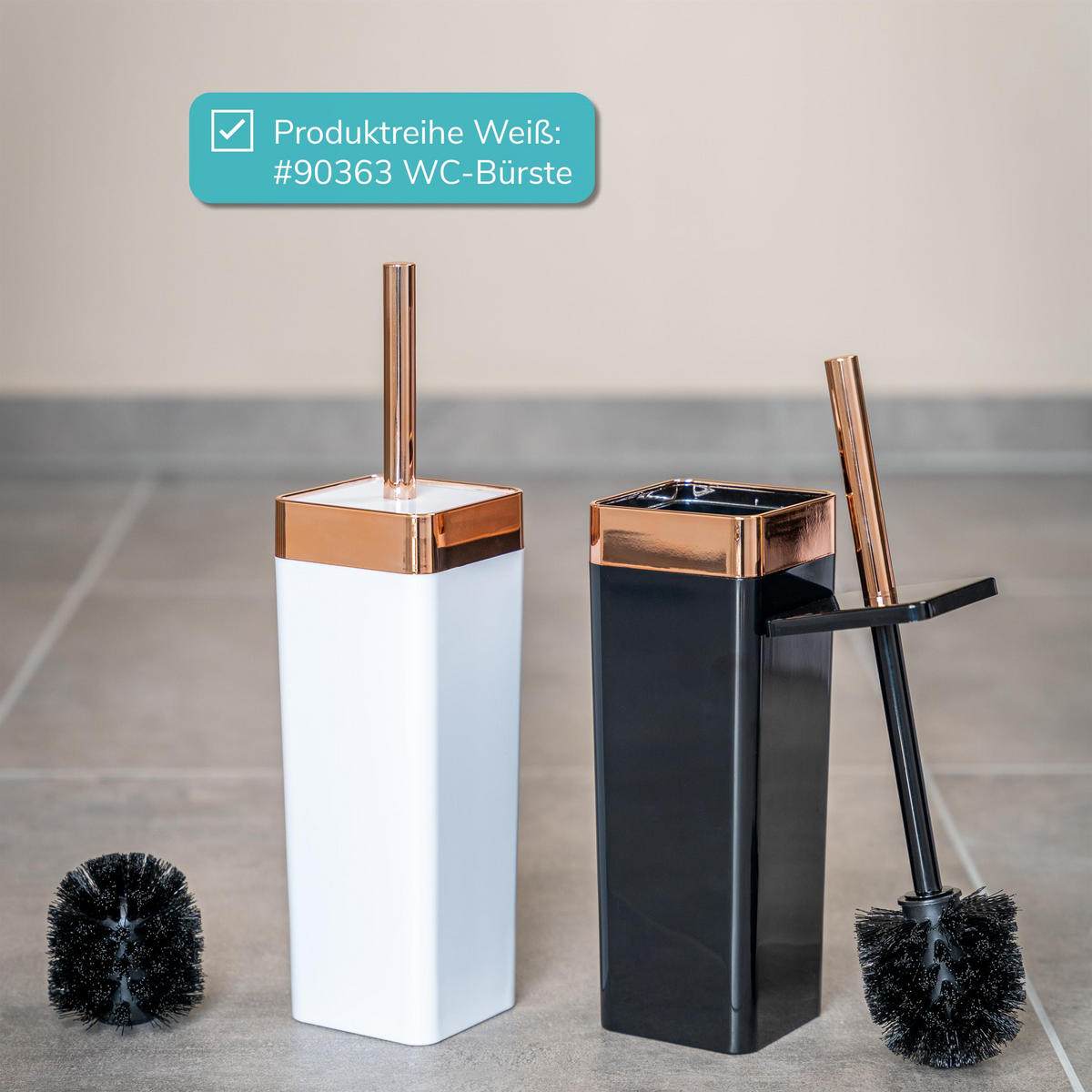 WC-GARNITUR SAVONA, schwarz - Schwarz, Kunststoff (9.5/37/9.5cm) - bremermann