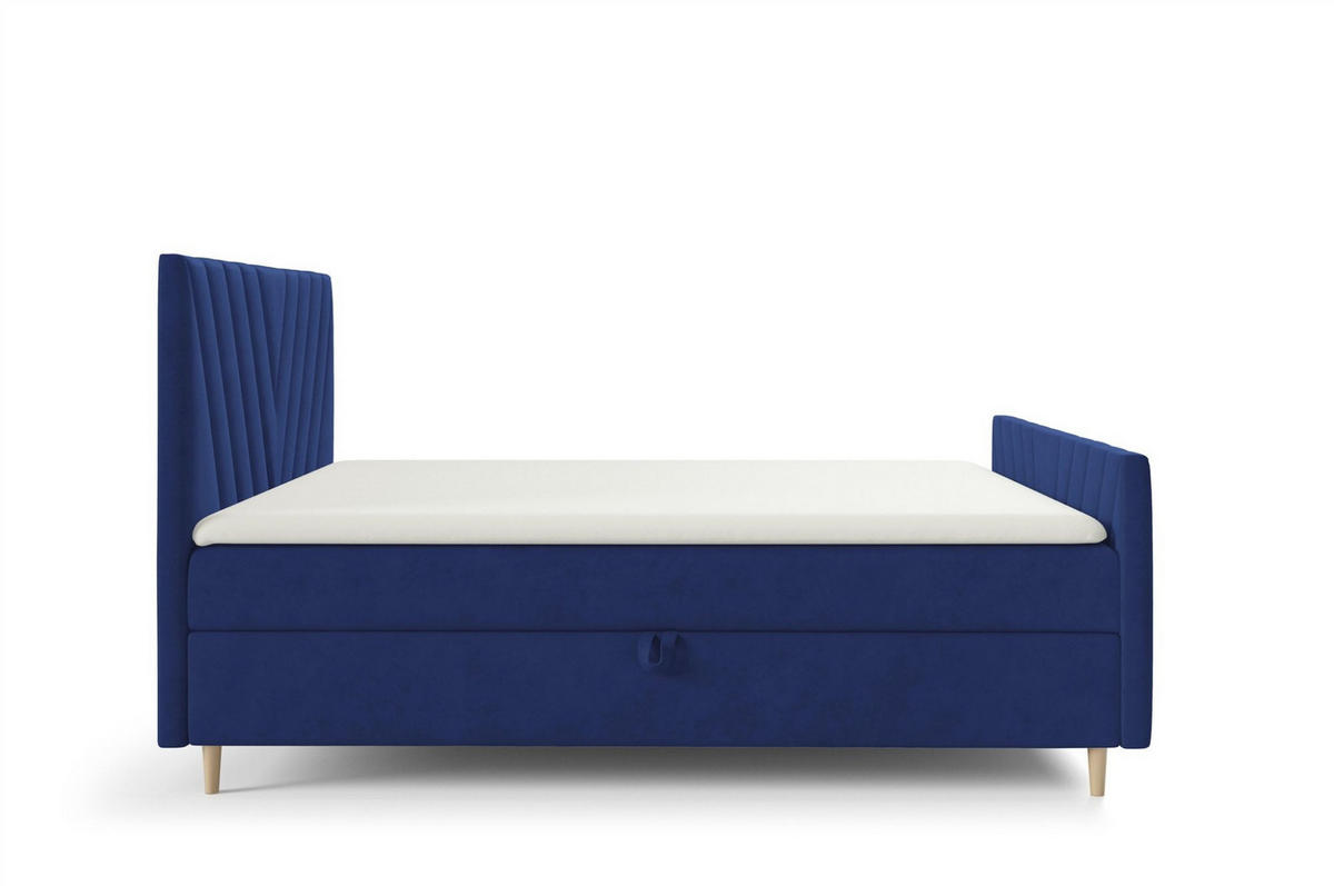 BOXBETT Carlito In überlänge - Blau, Holzwerkstoff/Textil (160/220cm) - Fun Möbel