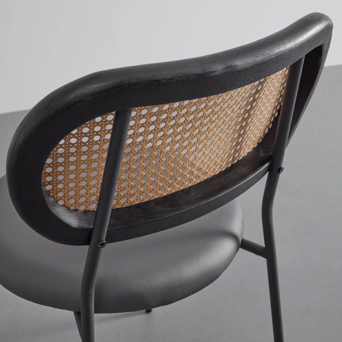 STUHL Casa Grau Lederlook Gepolstert - Grau, Holz (42/77/51cm) - Bessagi Home