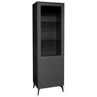 STANDVITRINE Imola Anthrazit matt lack und Glas - Grau, Holzwerkstoff (61/179/42cm)
