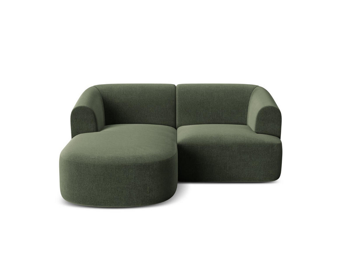 MODULARES-ECKSOFA links Campi aus Samt grün 3 Sitzplätze - Grün, Textil (156/180cm) - Cosmopolitan Design