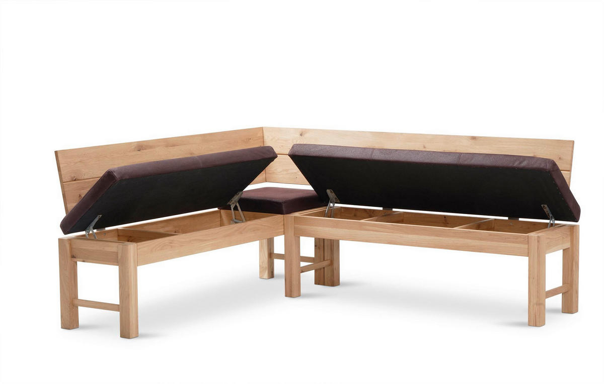 ECKBANK mit Truhe Dyan 1 für 5 Personen Massivholz Wildeiche/Braun - Wildeiche/Braun, Holz (167/192cm) - 58aufmkessel