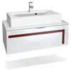 WASCHBECKENUNTERSCHRANK Aloha Absetzungen in Bordeaux Hochglanz - Bordeaux, Holzwerkstoff (96/36/51cm) - Vladon