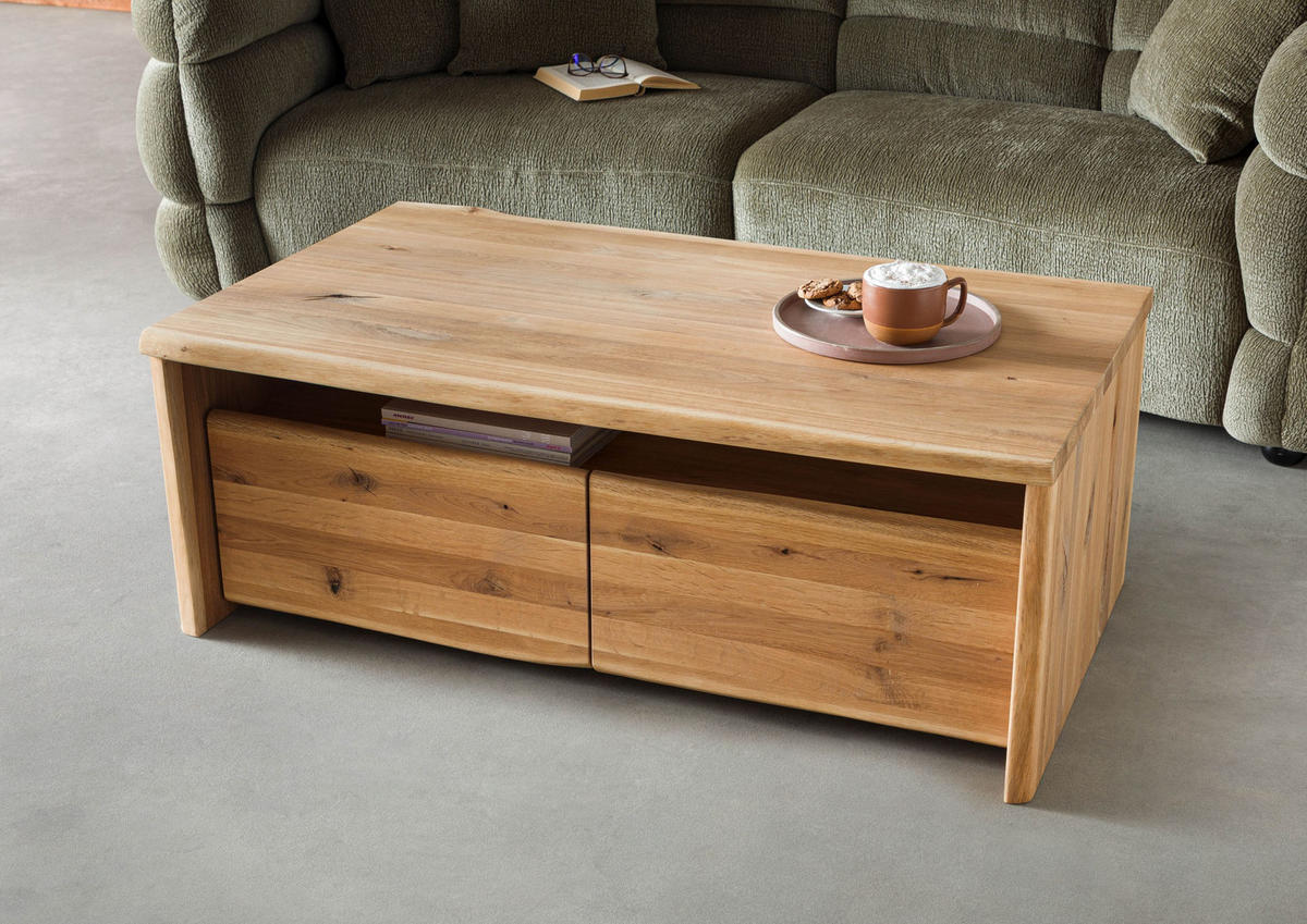 COUCHTISCH Wildeiche 120x45x70 natur geölt PURE OAK #118 - Braun, Holz (120/45/70cm) - Massivmoebel24