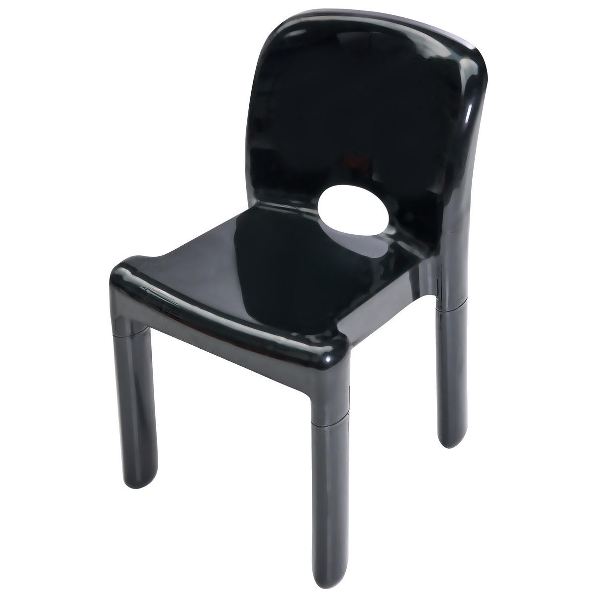 GARTENSTUHL 4er-Set Schwarz Betim - Schwarz, Kunststoff (43/76/49cm) - Beliani