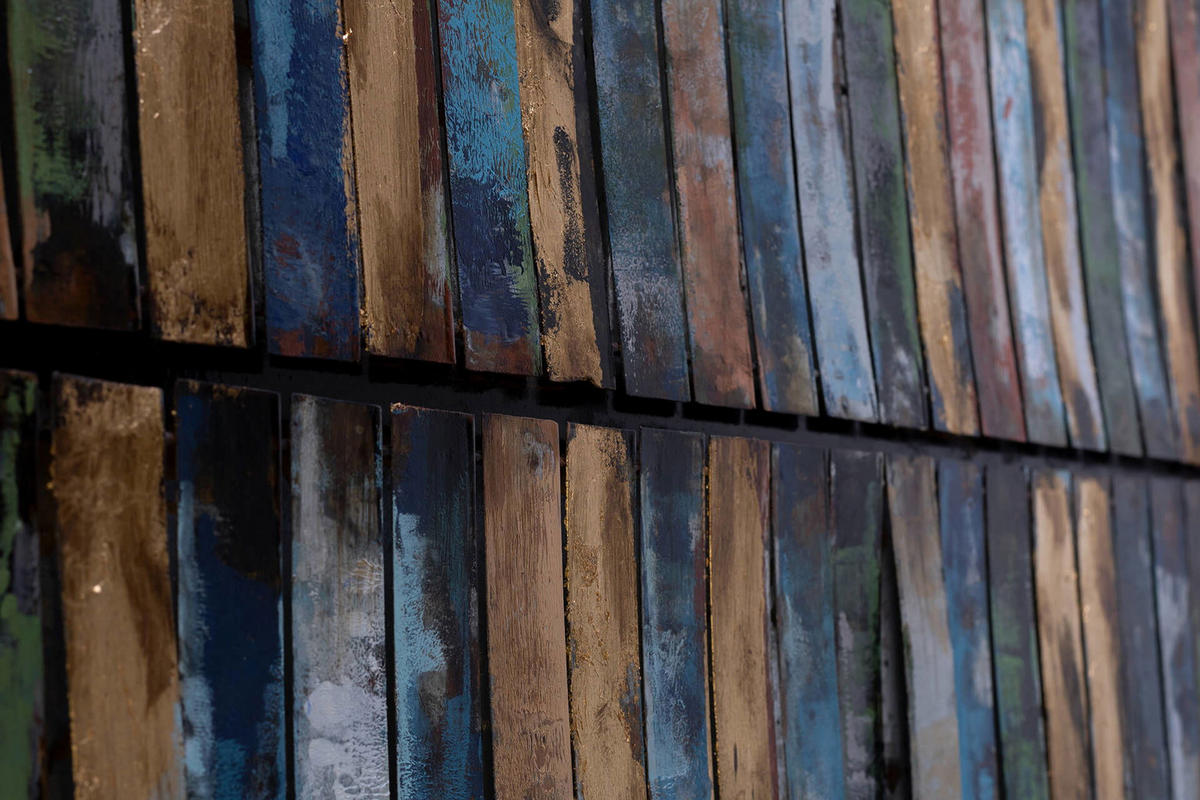 METALLBILD Blau 100/70 cm - Blau, Metall (8.8/70cm) - KUNSTLOFT