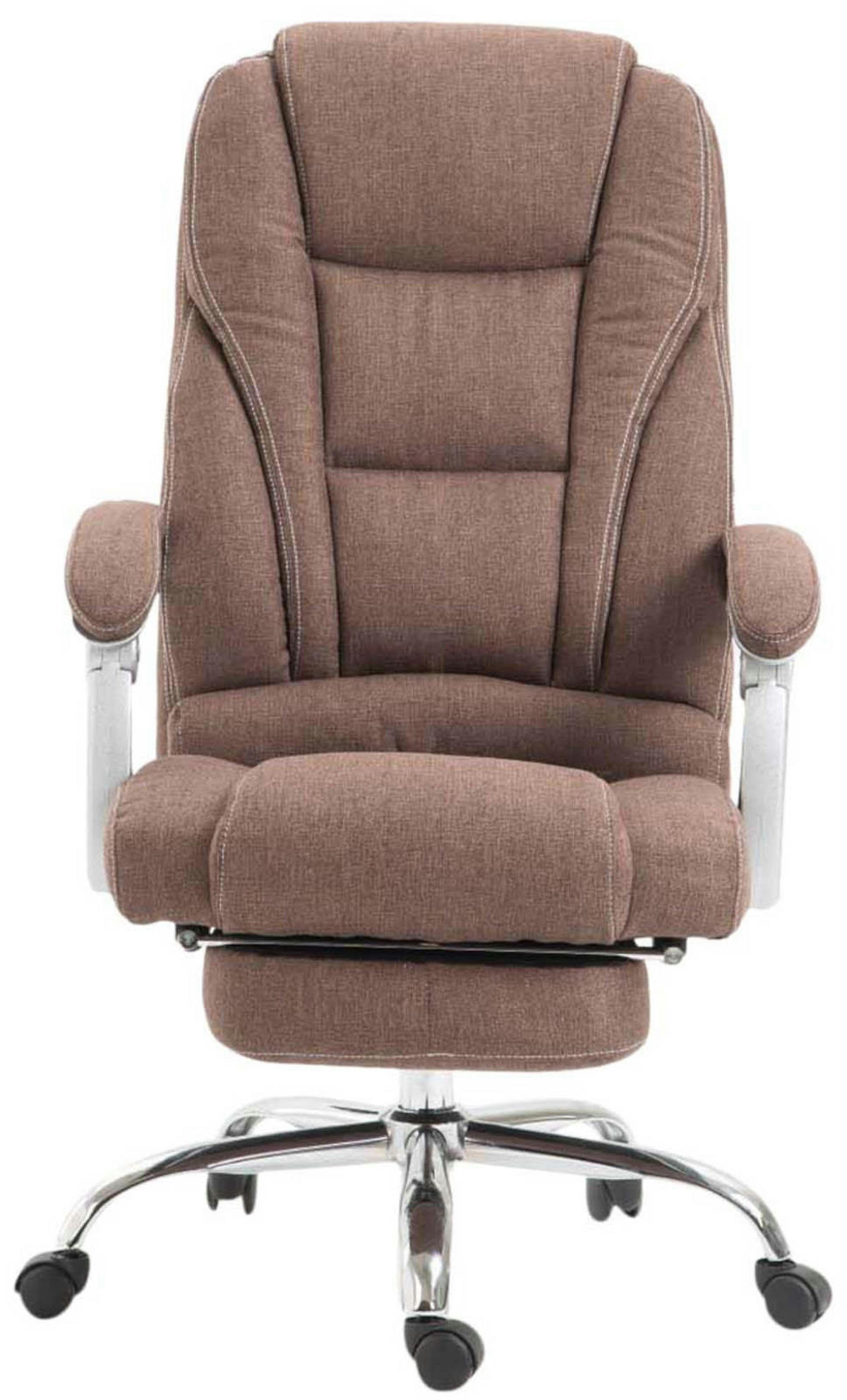 CHEFSESSEL Stoff braun - Chromfarben/Braun, Textil/Metall (68/118/64cm) - CLP