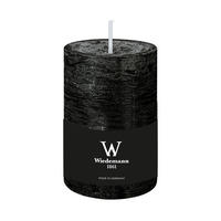 STUMPENKERZE Rustik Marble Style Schwarz 130 x Ø 78 mm, 1 Stück - Schwarz, Paraffin (8/13cm) - Wiedemann Kerzen