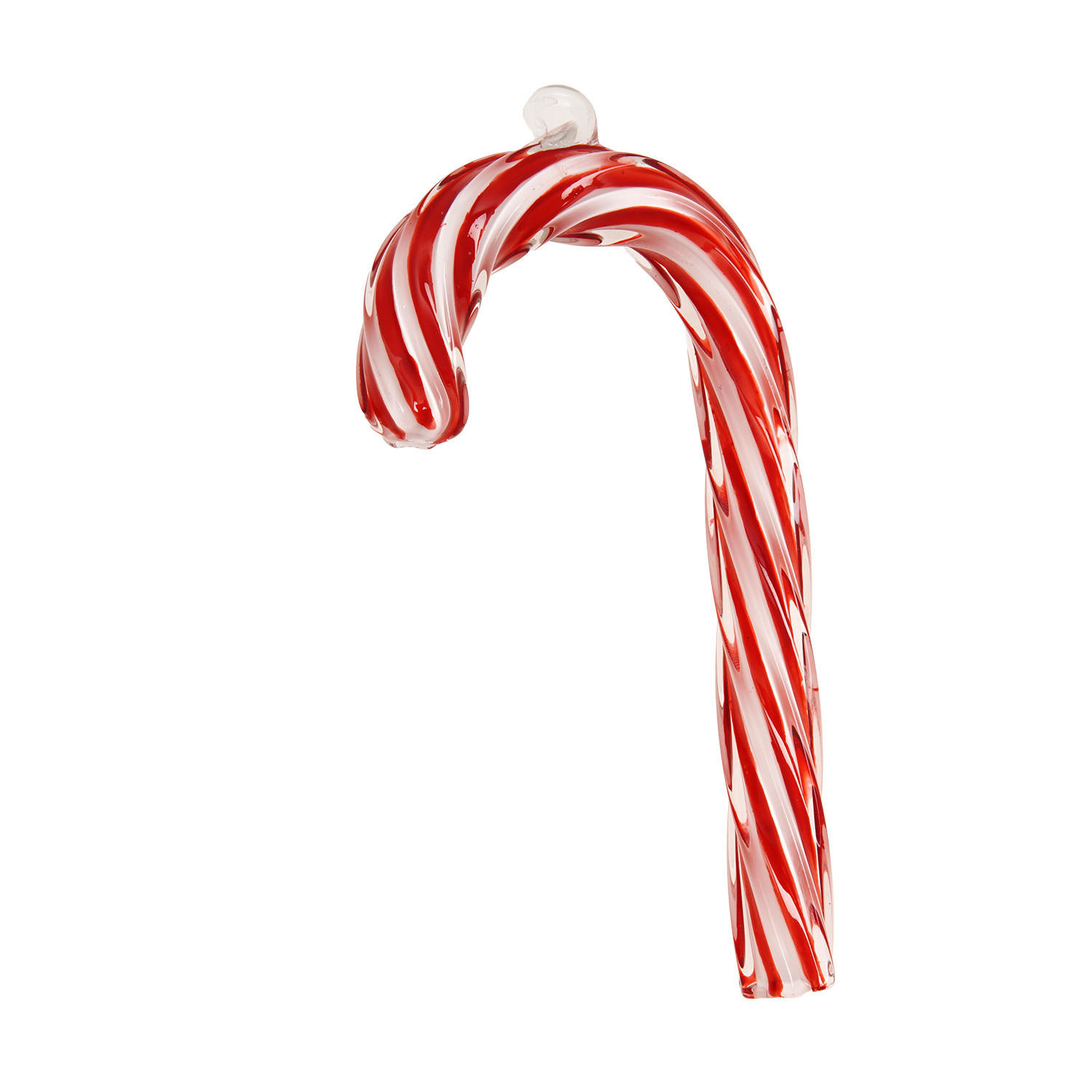 CHRISTBAUMSCHMUCK Zuckerstange Rot 15cm (Glas / 1 Stk.) - Rot, Glas (2/15/7cm) - Krebs Glas Lauscha