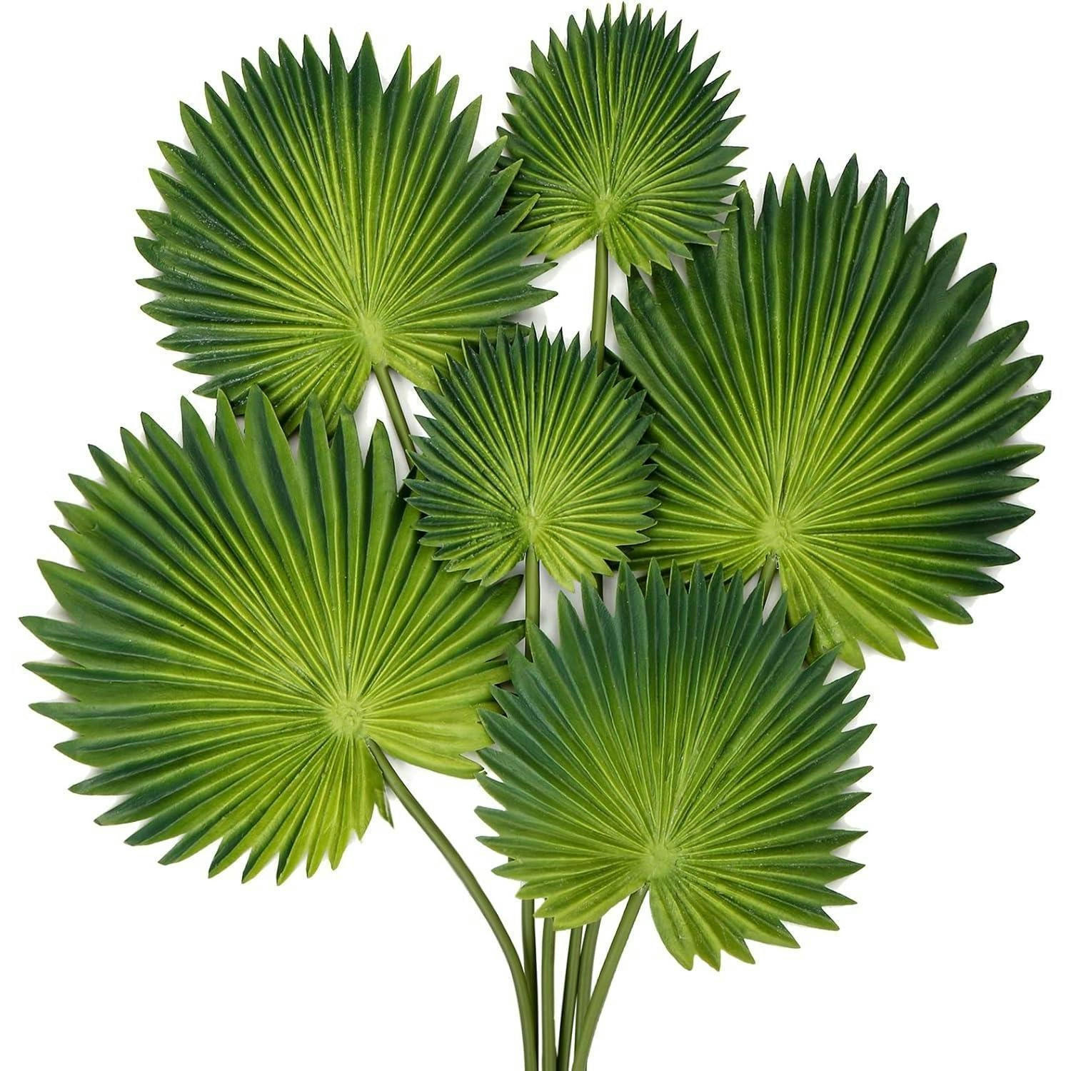 KUNSTPFLANZE 6-teiliges Set Palmenblätter Grün - Grün, Kunststoff (36cm)