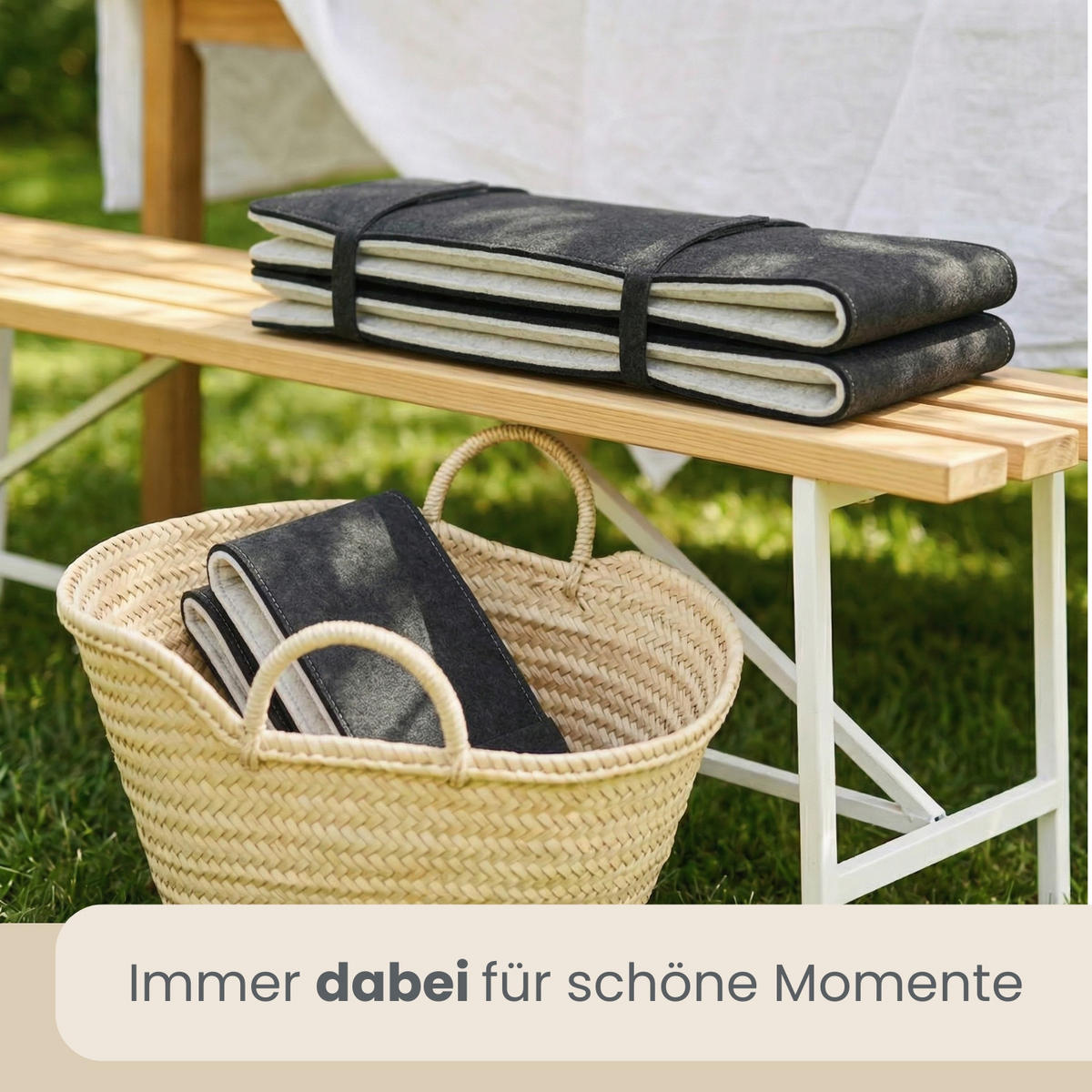BIERBANKAUFLAGE Filz, 2er Set, Anthrazit, 220/25/0,8 cm - Schwarz, Kunststoff (25/1/220cm) - Dunedesign