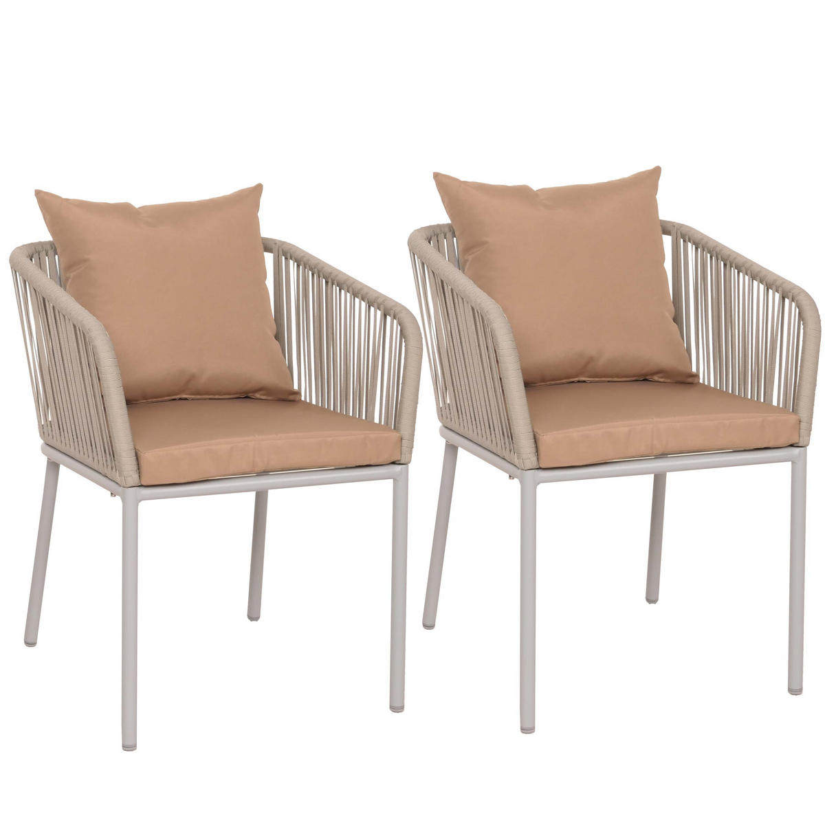 GARTENSTUHL Grau, Taupe - Taupe/Grau, Textil (55/75/55cm) - MCW