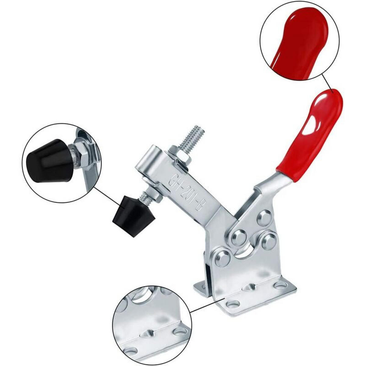 SCHRAUBZWINGEN – 4-teiliges Set – 90 kg Spannkraft – Geeignet für Holzbearbeitung und Elektronikmontage - Silberfarben, Metall (14.2/5.3/1cm) - DCA