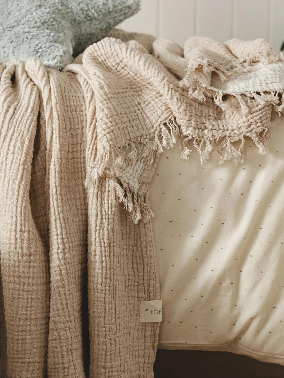 BAUMWOLLDECKE Lilo Cream/Beige 130x170 cm - Creme, Textil (130/170cm) - Lytte