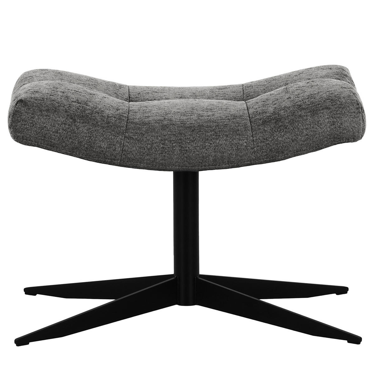 POLSTERHOCKER - Schwarz/Grau, Textil/Metall (67/47/50cm) - home24