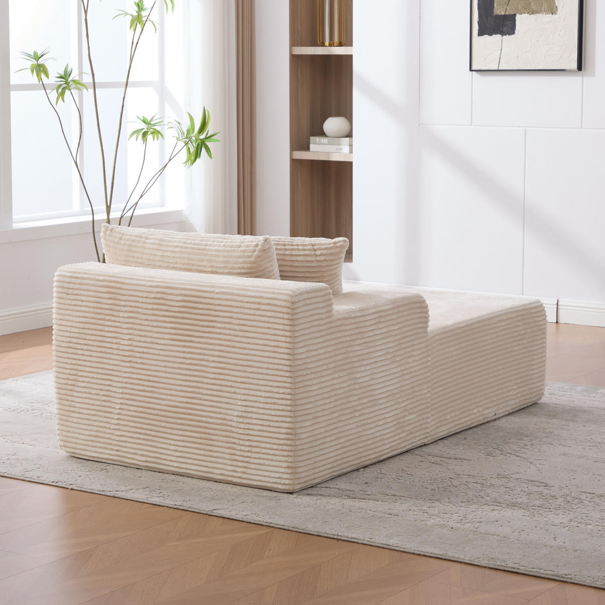 SOFAELEMENT 174/100/74.5 cm Elfenbein Chenillestoff - Ecru, Textil (100/74.5/174cm) - Oxeza