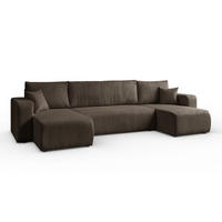 ECKSOFA PRESTIGE U mit Schlaffunktion, Poso 06 - Braun, Textil (317/83/143cm) - Lookway