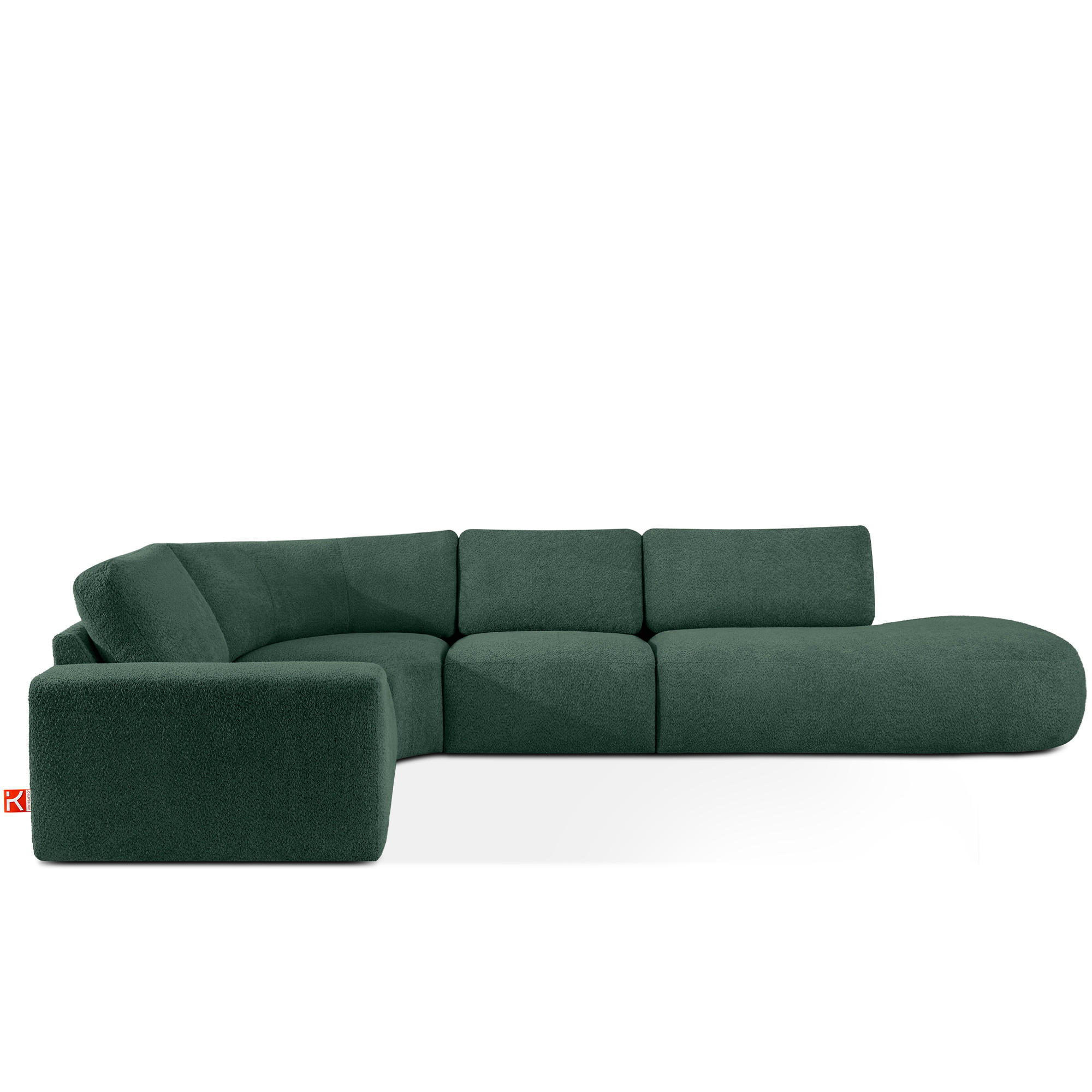 ECKSOFA RECHTS ZUCCO, Grün - Grün, Holz/Holzwerkstoff (224/373cm) - KONSIMO®